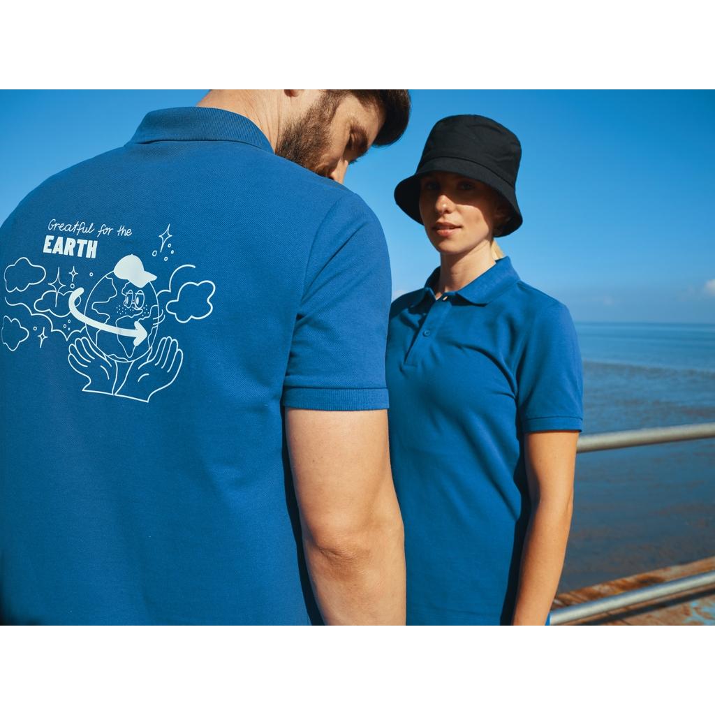 Polo din bumbac reciclat Iqoniq Yosemite royal blue L