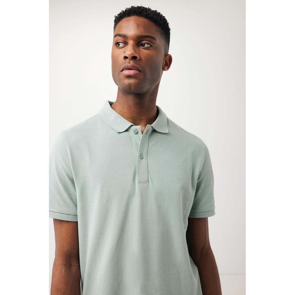 Polo din bumbac reciclat Iqoniq Yosemite iceberg green L