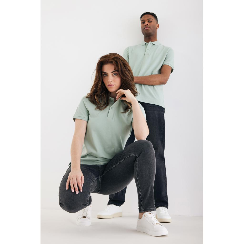 Polo din bumbac reciclat Iqoniq Yosemite iceberg green L