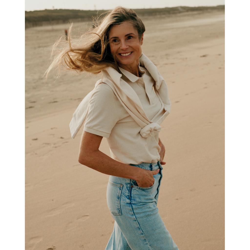 Polo din bumbac reciclat Iqoniq Yosemite natural raw 2XS