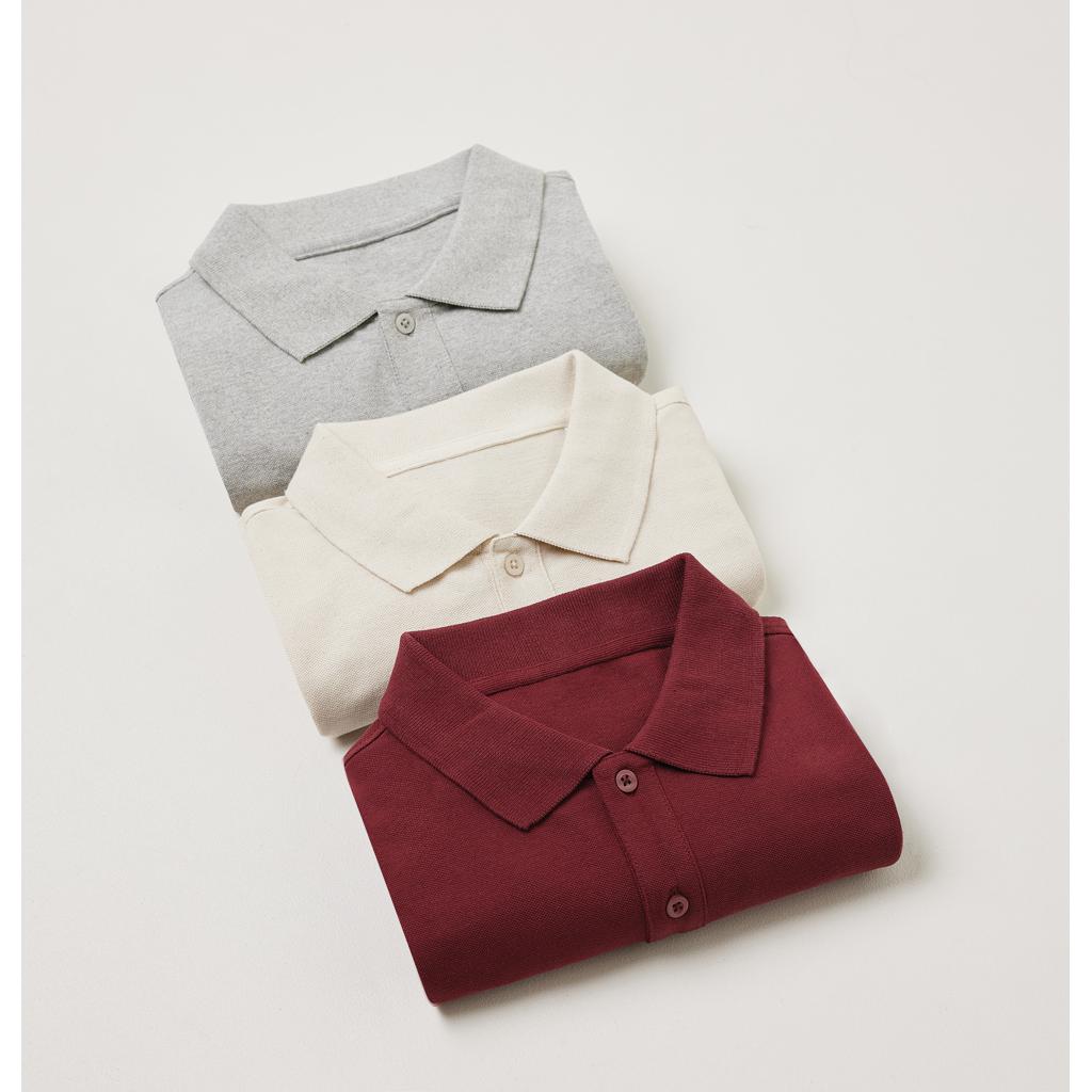 Polo din bumbac reciclat Iqoniq Yosemite burgundy 2XS