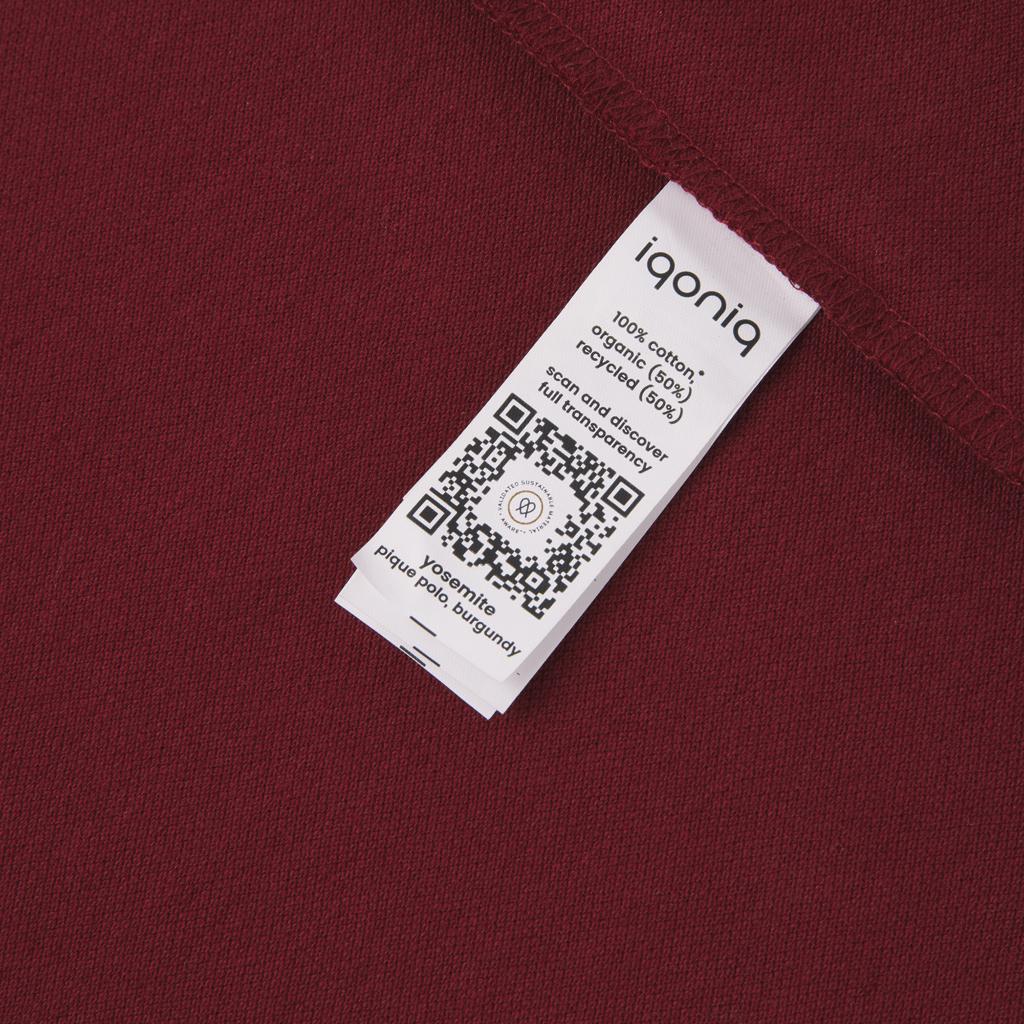 Polo din bumbac reciclat Iqoniq Yosemite burgundy 2XS