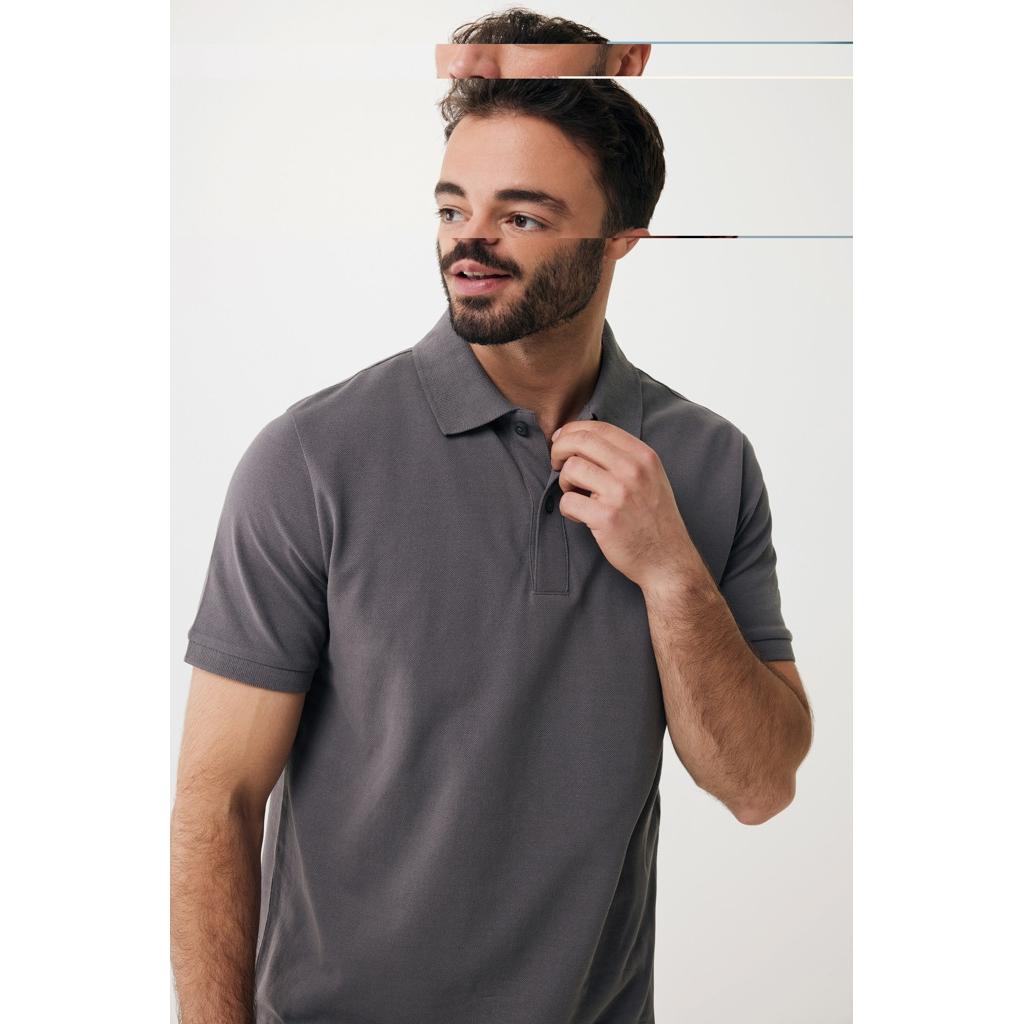 Polo din bumbac reciclat Iqoniq Yosemite anthracite 2XS