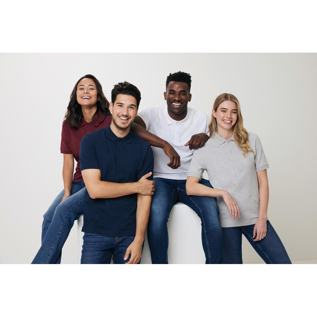 Polo din bumbac reciclat Iqoniq Yosemite heather grey L