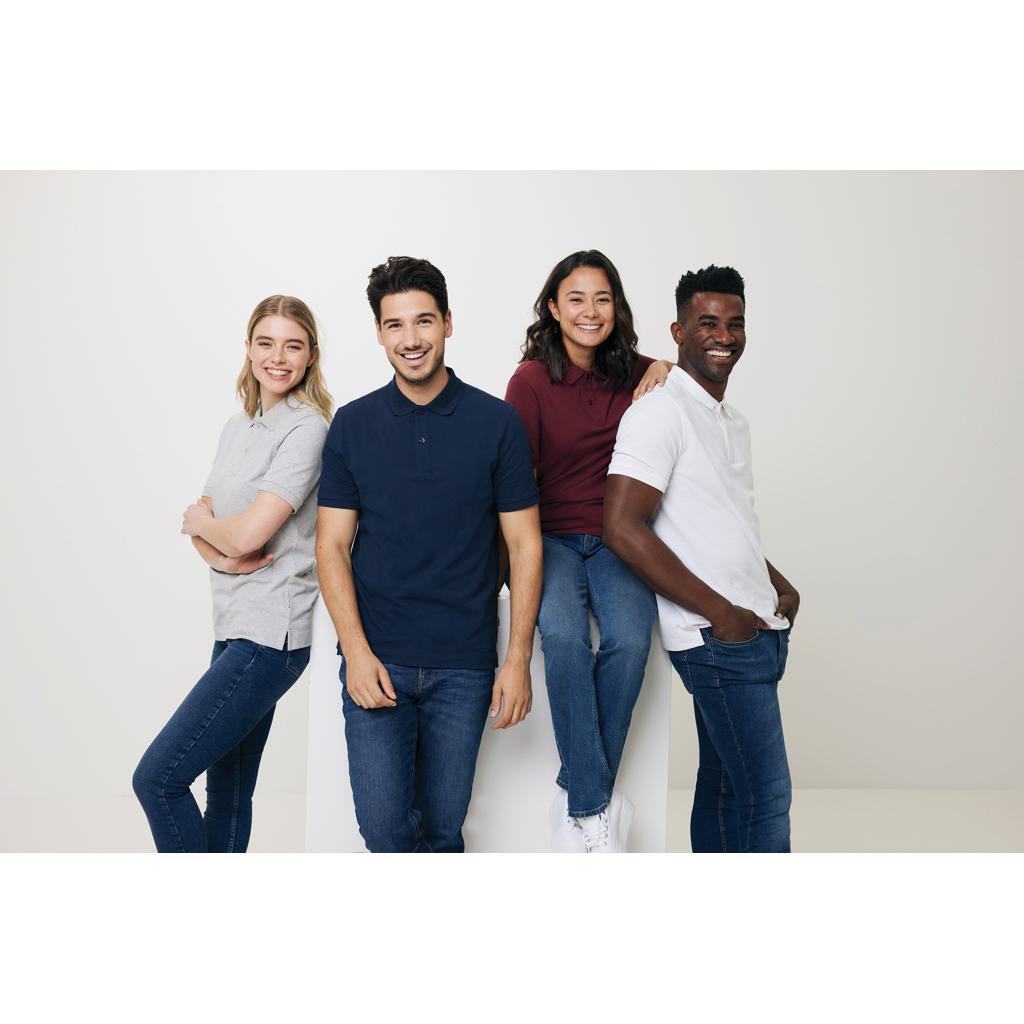 Polo din bumbac reciclat Iqoniq Yosemite heather grey L