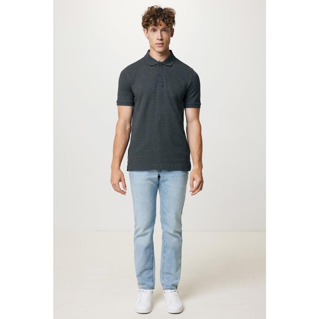 Polo din bumbac reciclat Iqoniq Yosemite heather anthracite L