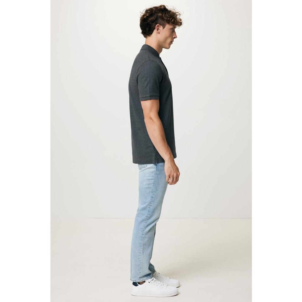 Polo din bumbac reciclat Iqoniq Yosemite heather anthracite L