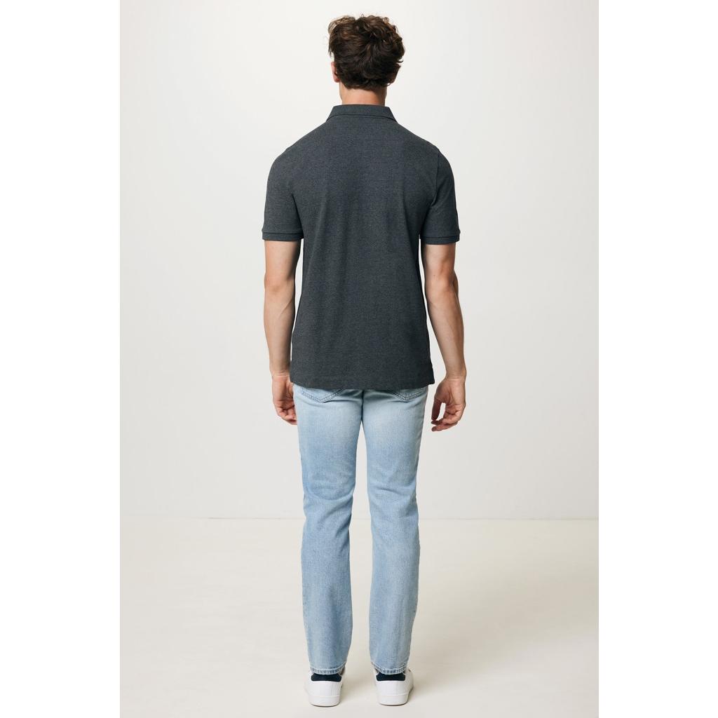 Polo din bumbac reciclat Iqoniq Yosemite heather anthracite L
