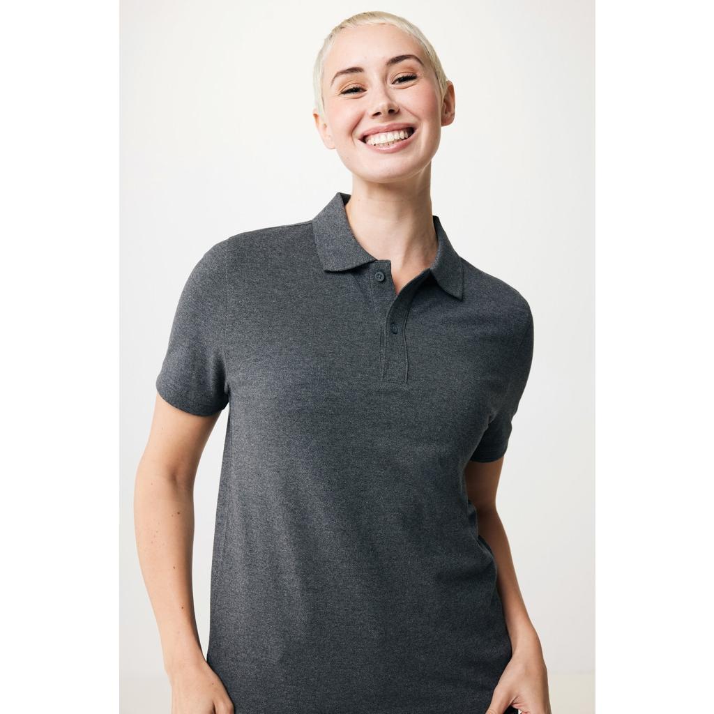 Polo din bumbac reciclat Iqoniq Yosemite heather anthracite L