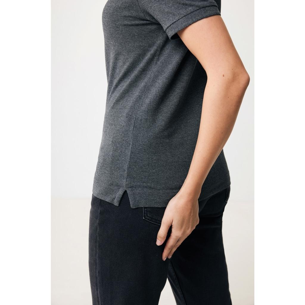 Polo din bumbac reciclat Iqoniq Yosemite heather anthracite L