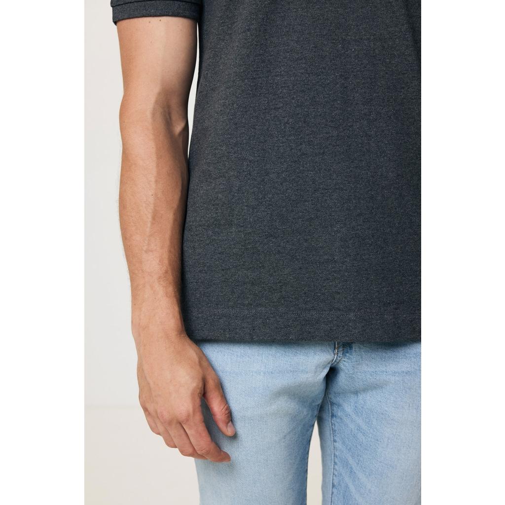 Polo din bumbac reciclat Iqoniq Yosemite heather anthracite L