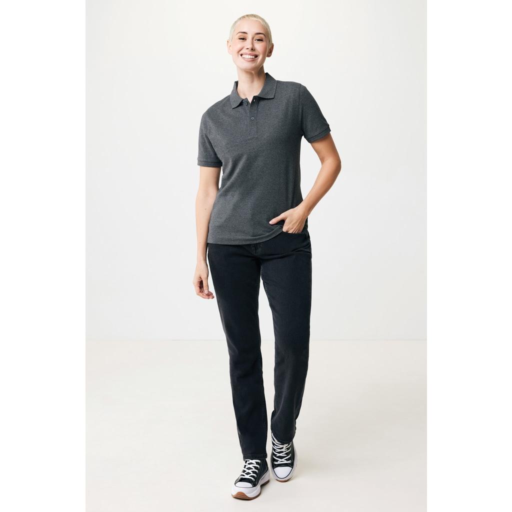 Polo din bumbac reciclat Iqoniq Yosemite heather anthracite L