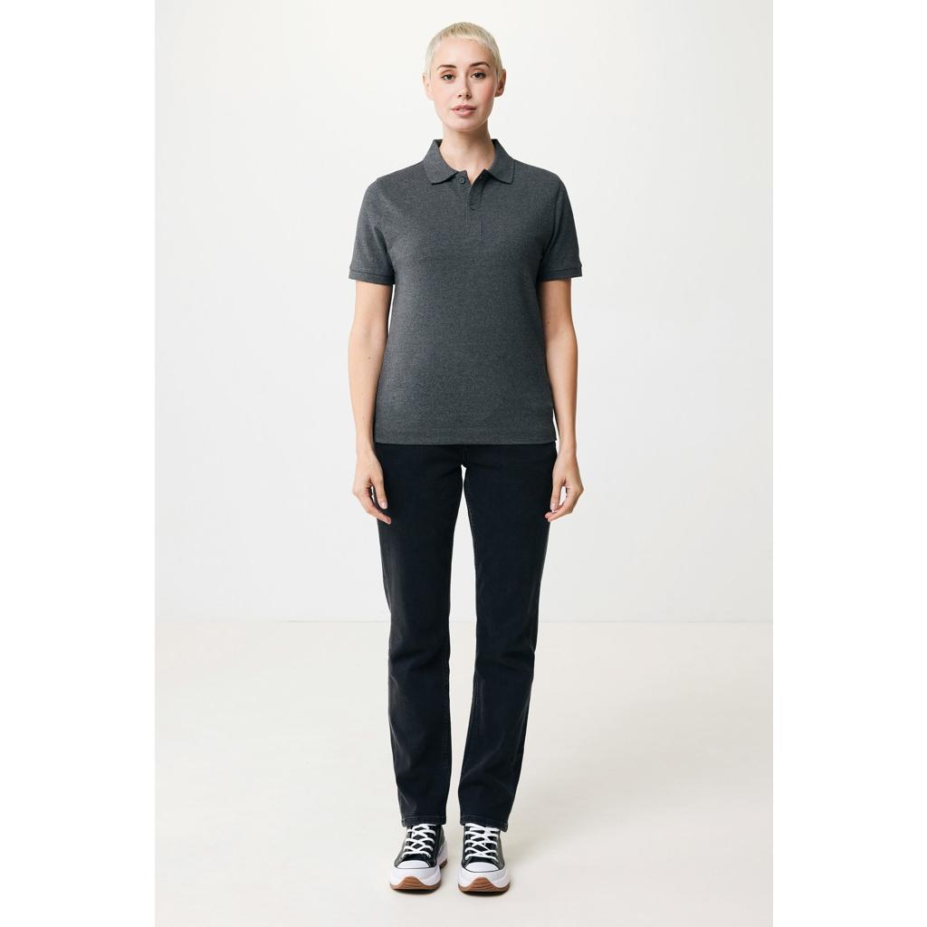 Polo din bumbac reciclat Iqoniq Yosemite heather anthracite L