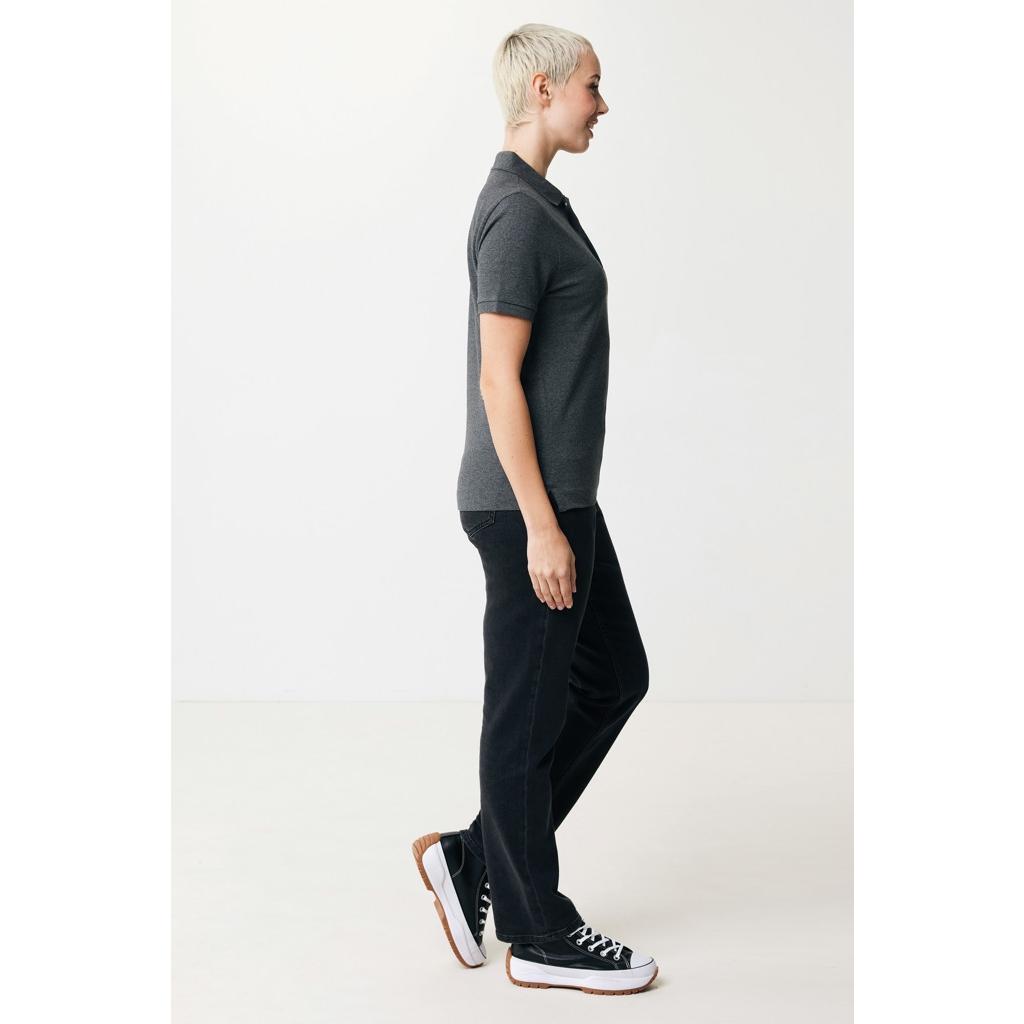 Polo din bumbac reciclat Iqoniq Yosemite heather anthracite L