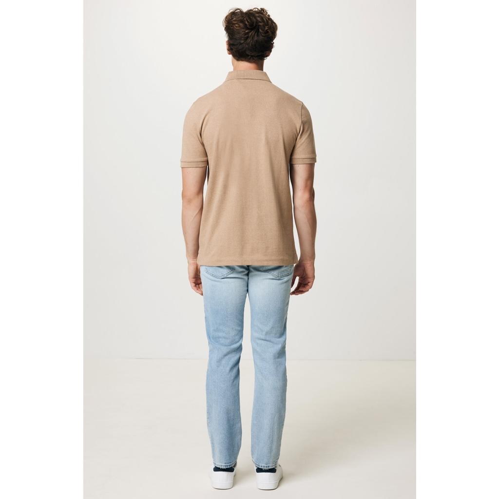 Polo din bumbac reciclat Iqoniq Yosemite heather brown