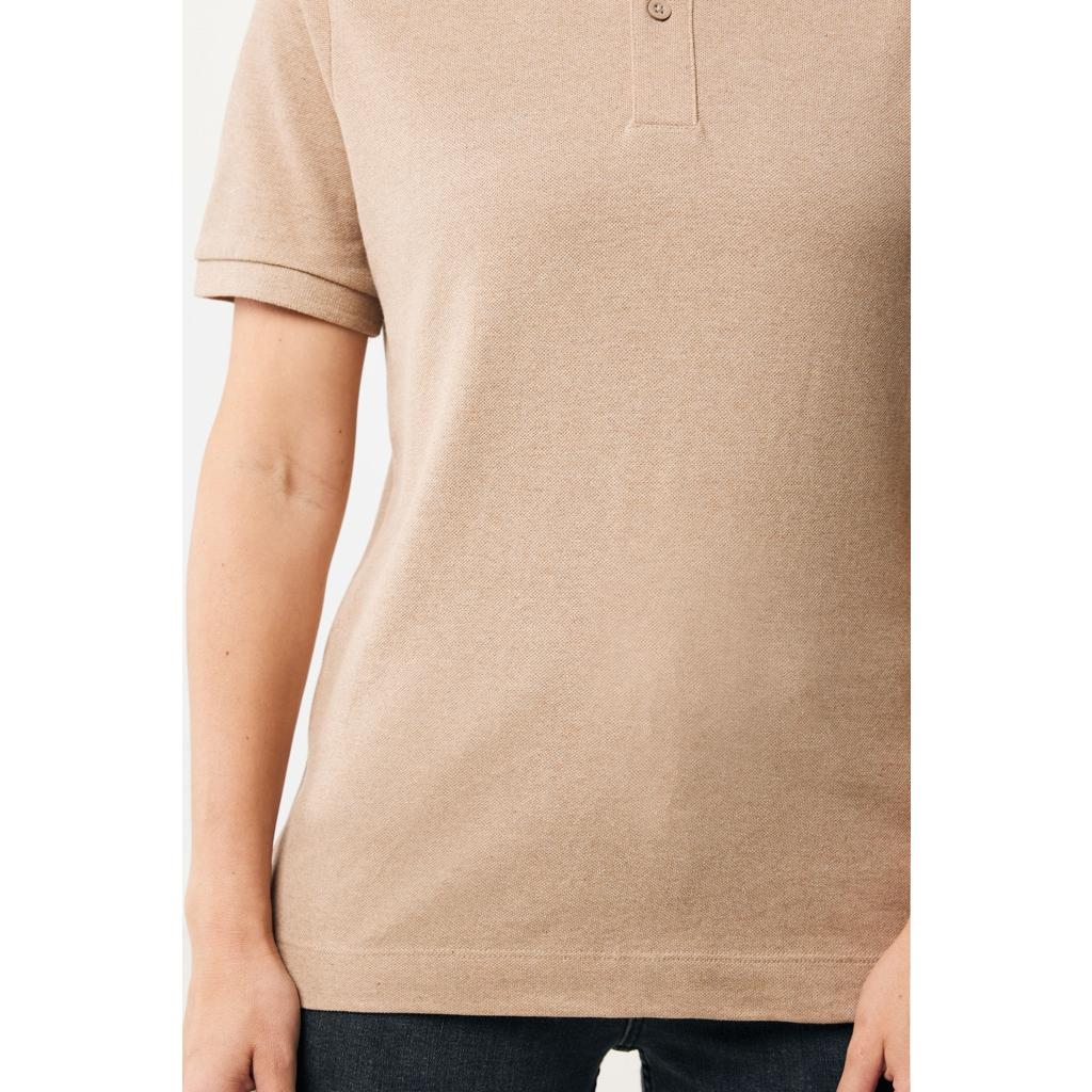 Polo din bumbac reciclat Iqoniq Yosemite heather brown
