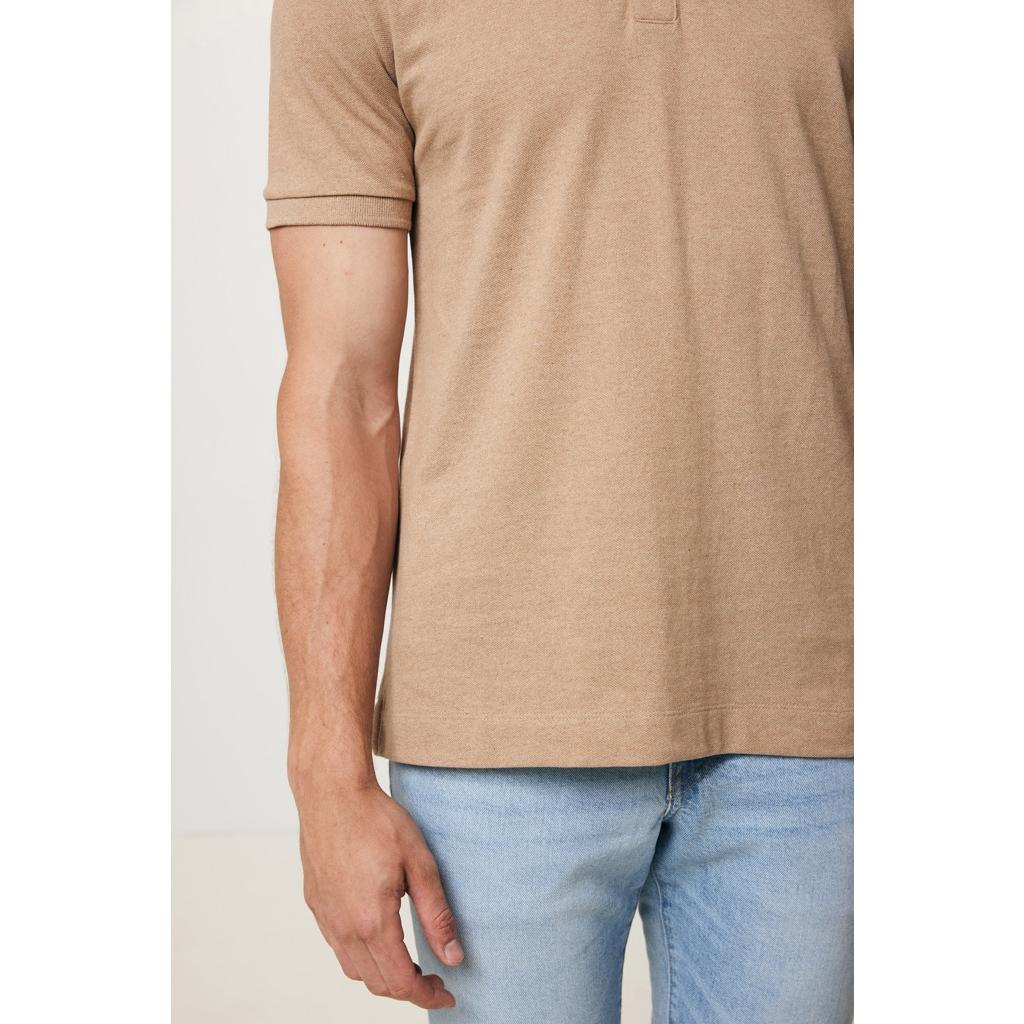 Polo din bumbac reciclat Iqoniq Yosemite heather brown