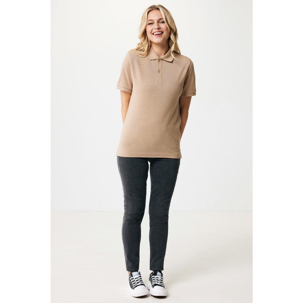 Polo din bumbac reciclat Iqoniq Yosemite heather brown