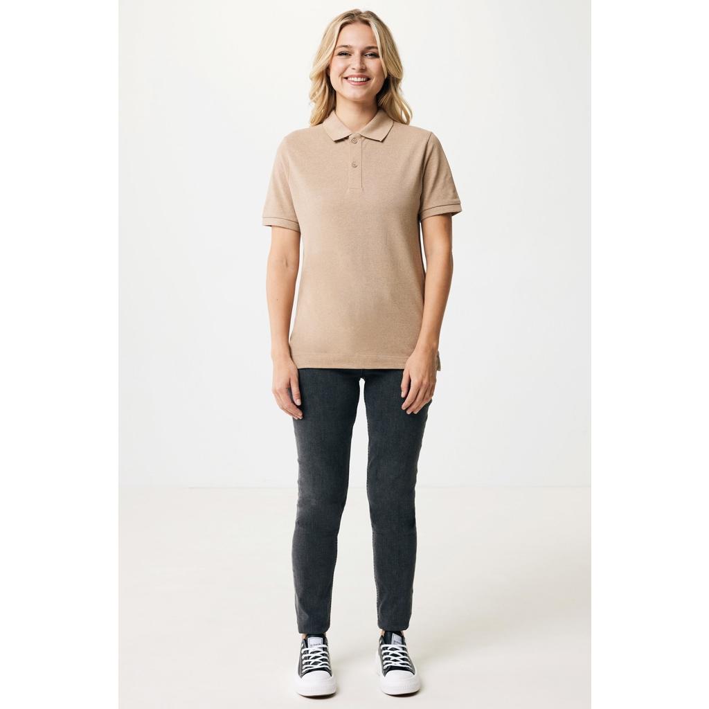 Polo din bumbac reciclat Iqoniq Yosemite heather brown