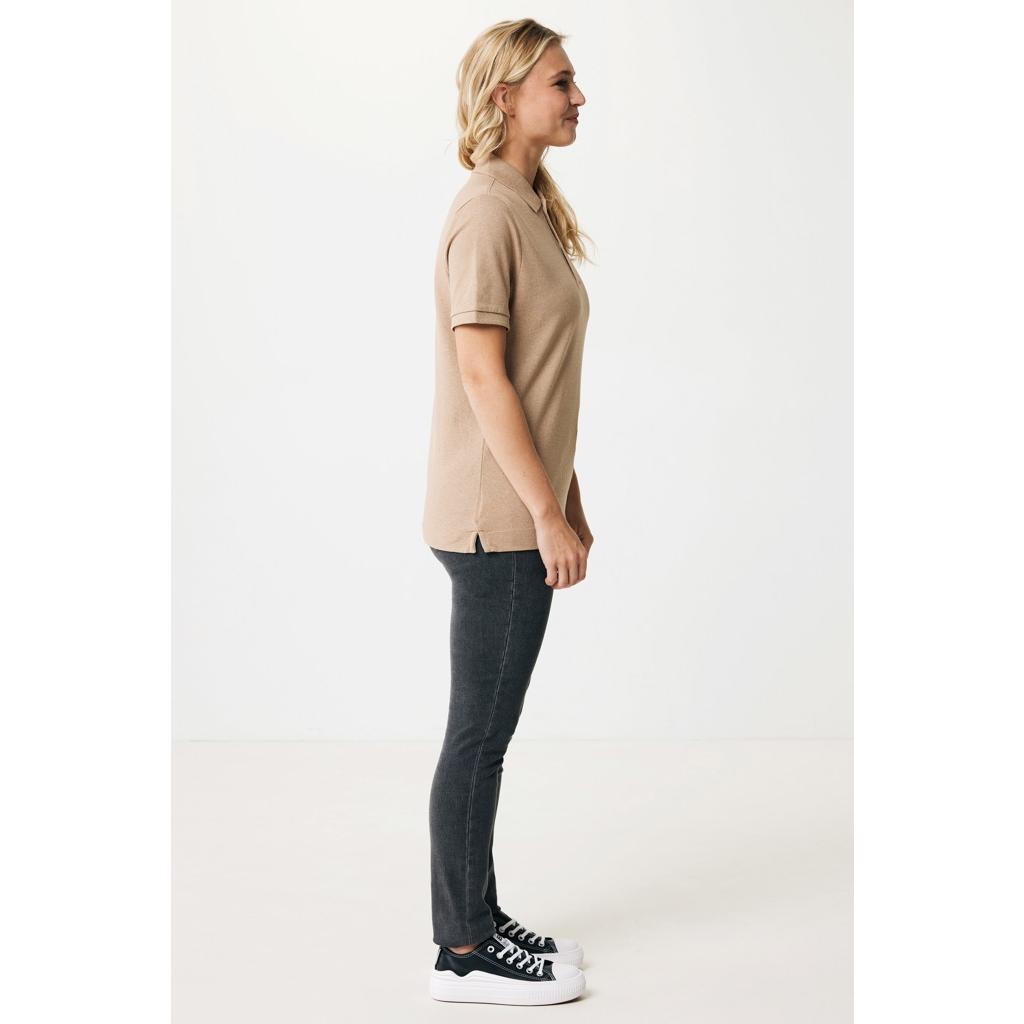 Polo din bumbac reciclat Iqoniq Yosemite heather brown