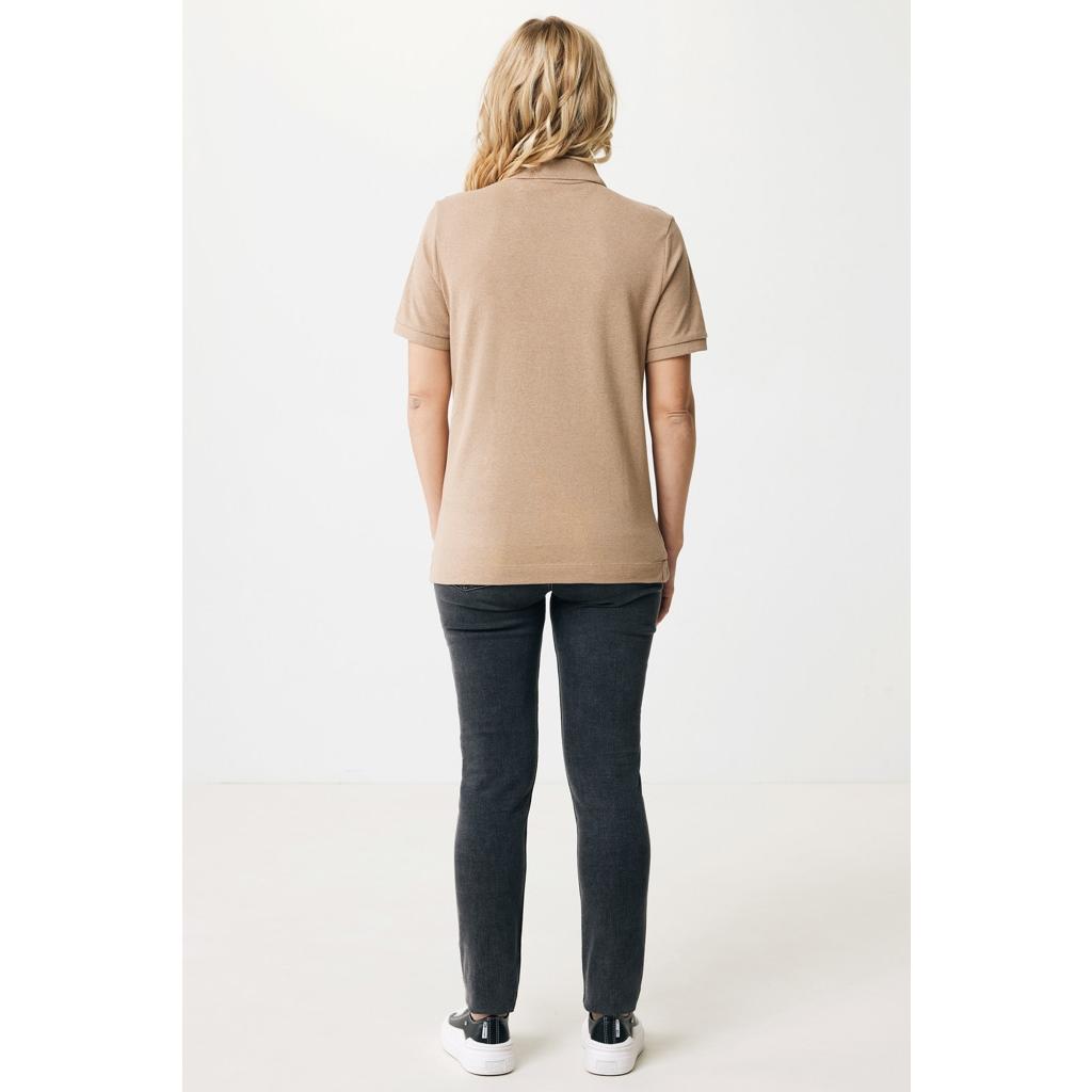 Polo din bumbac reciclat Iqoniq Yosemite heather brown