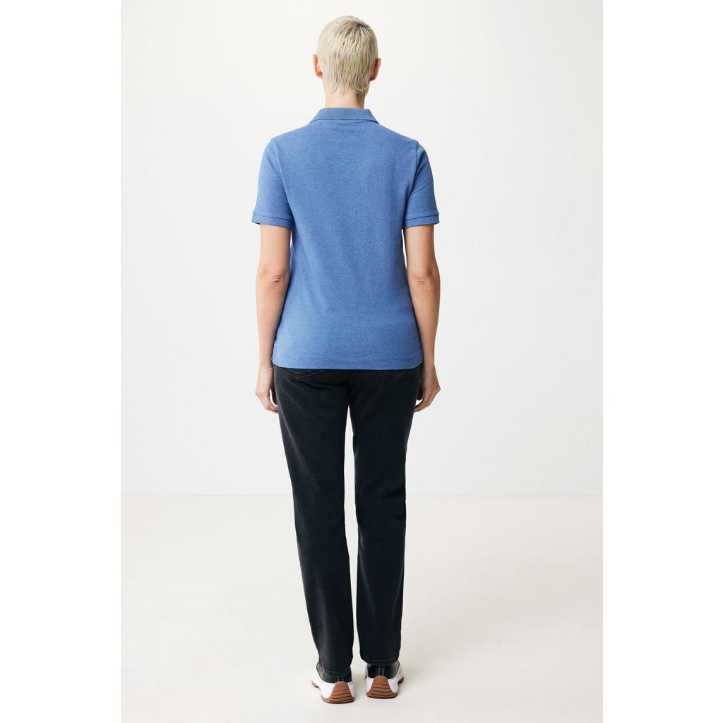 Polo din bumbac reciclat Iqoniq Yosemite heather blue