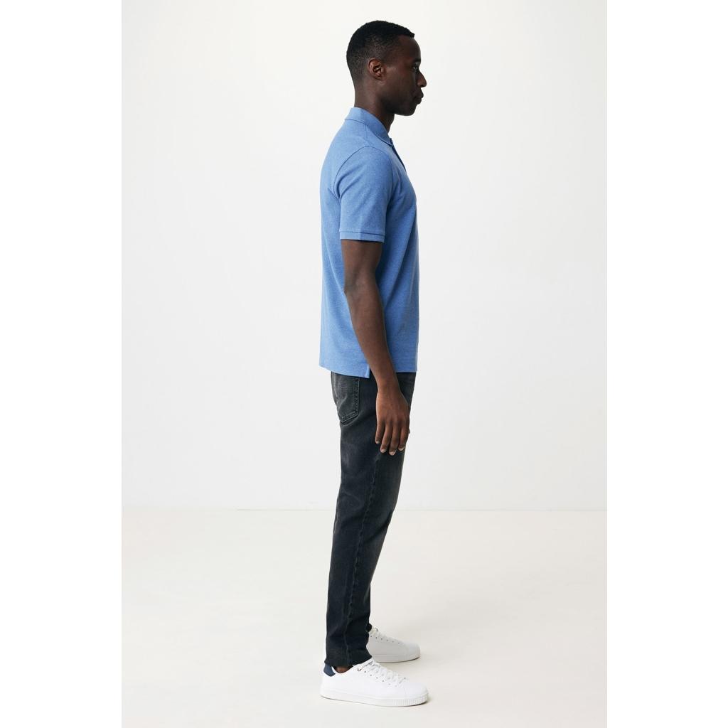 Polo din bumbac reciclat Iqoniq Yosemite heather blue
