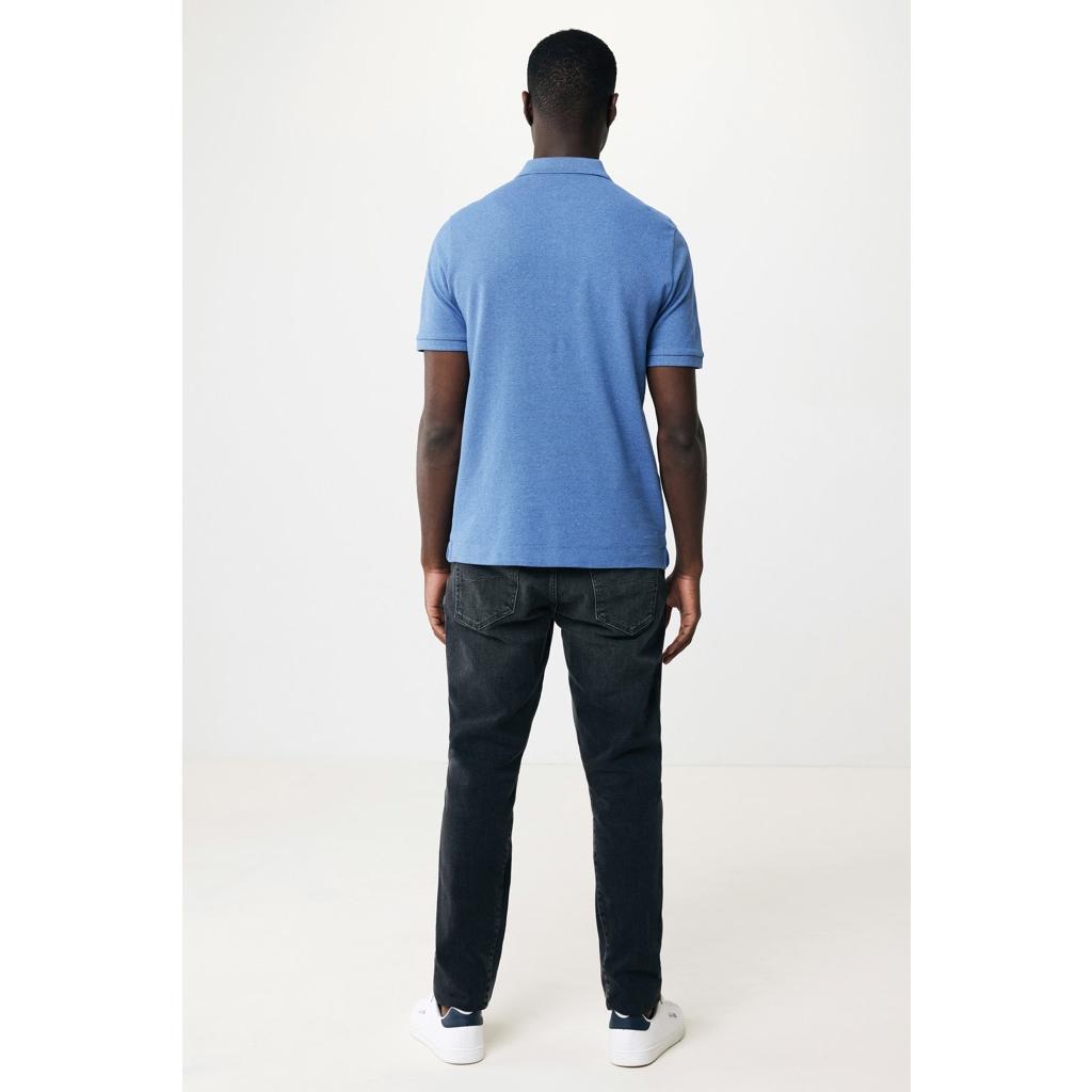 Polo din bumbac reciclat Iqoniq Yosemite heather blue