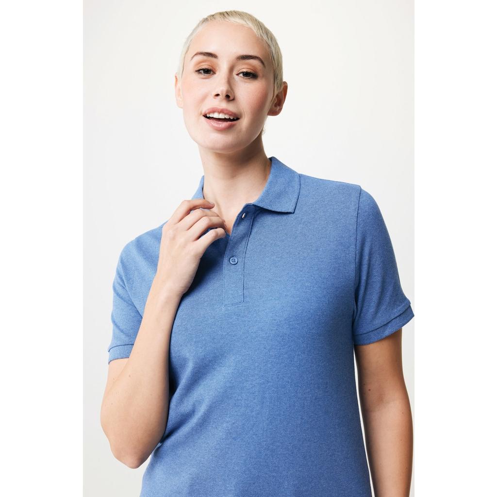 Polo din bumbac reciclat Iqoniq Yosemite heather blue