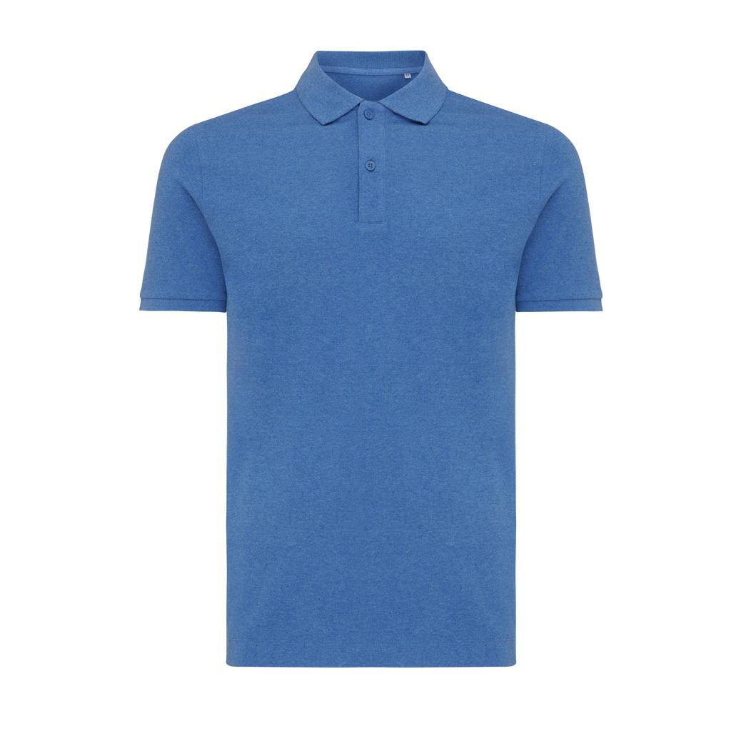 Polo din bumbac reciclat Iqoniq Yosemite heather blue L
