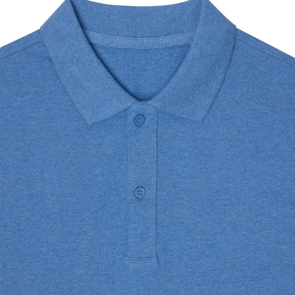Polo din bumbac reciclat Iqoniq Yosemite heather blue L