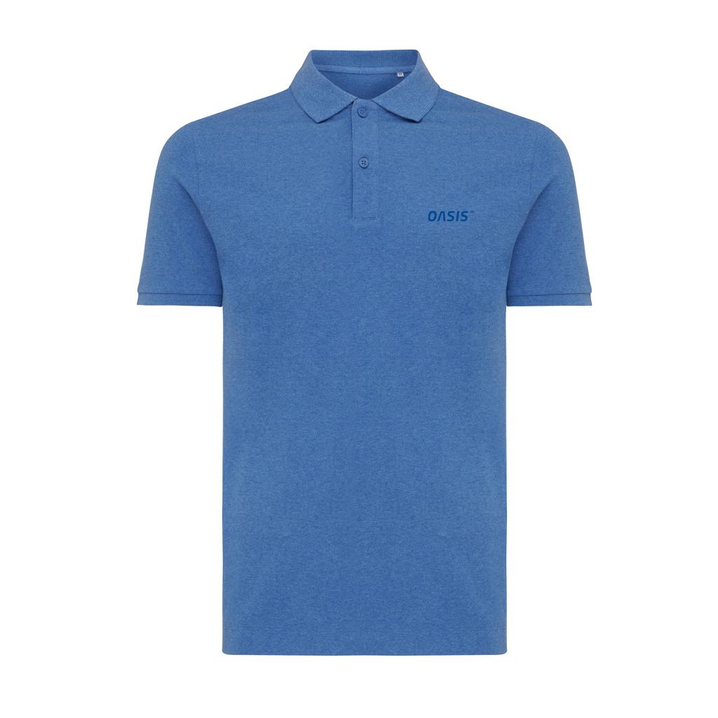 Polo din bumbac reciclat Iqoniq Yosemite heather blue L