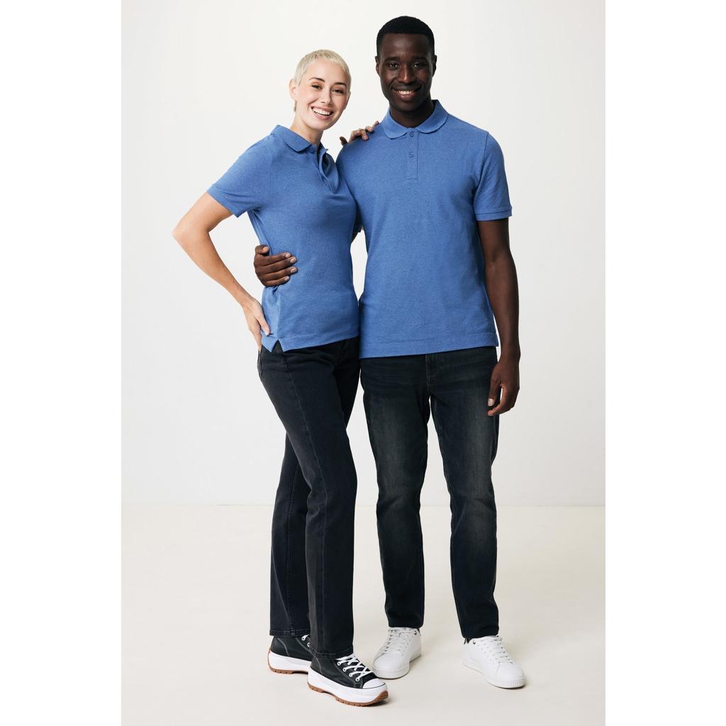 Polo din bumbac reciclat Iqoniq Yosemite heather blue