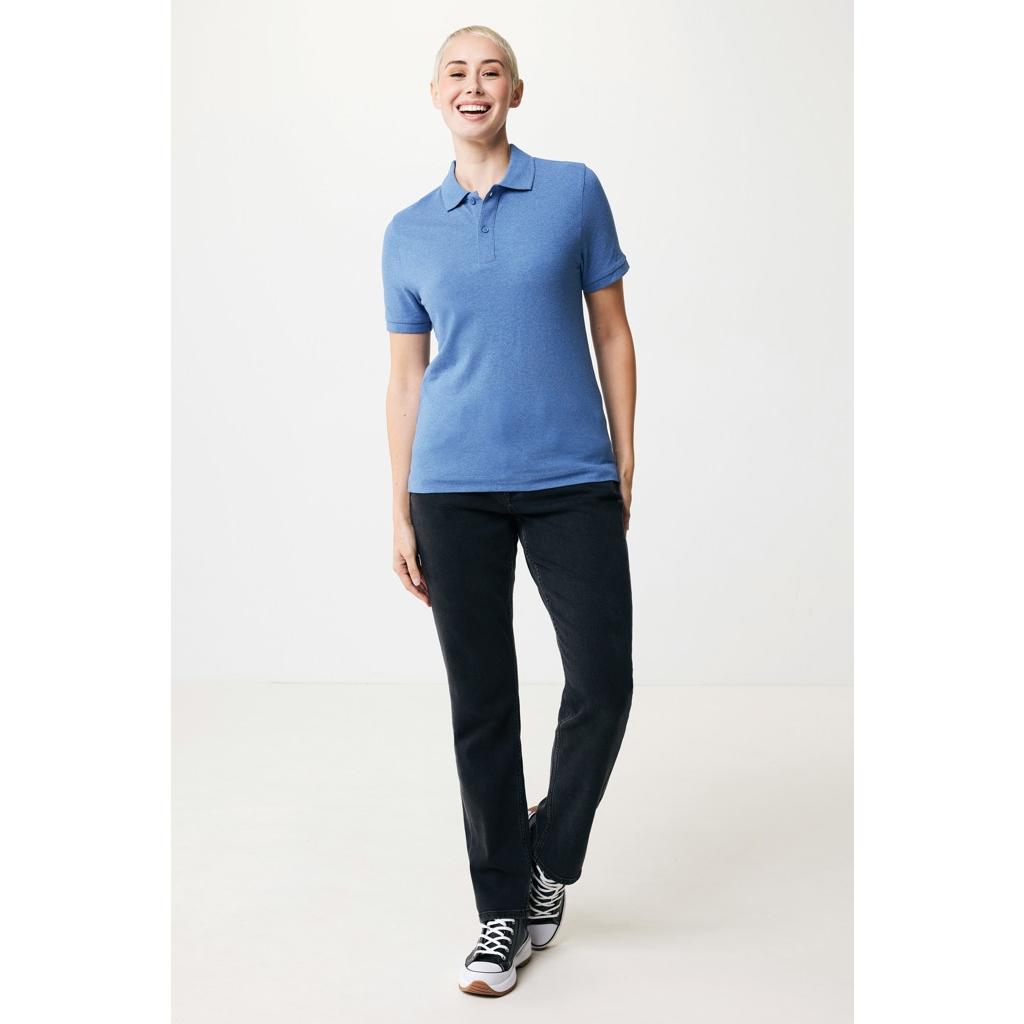 Polo din bumbac reciclat Iqoniq Yosemite heather blue