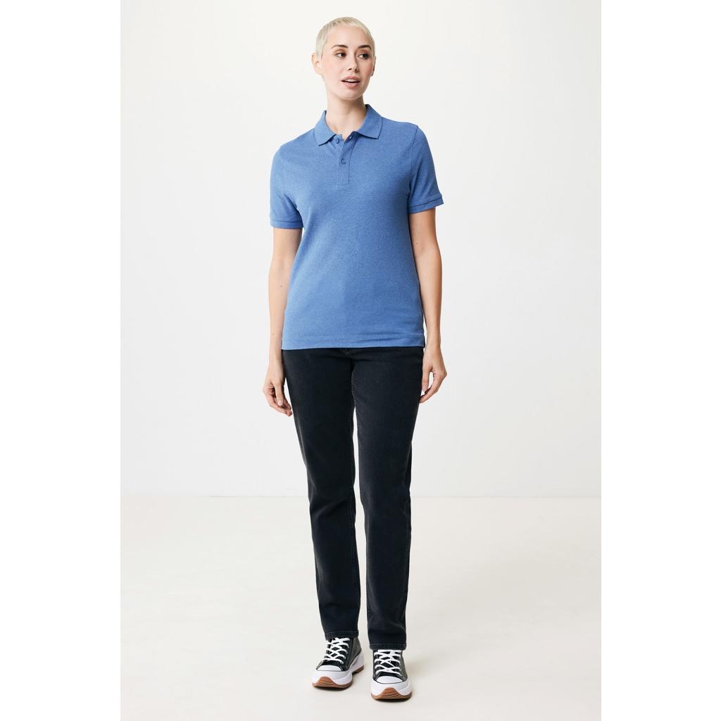 Polo din bumbac reciclat Iqoniq Yosemite heather blue