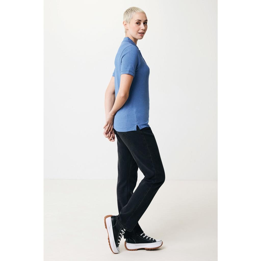 Polo din bumbac reciclat Iqoniq Yosemite heather blue