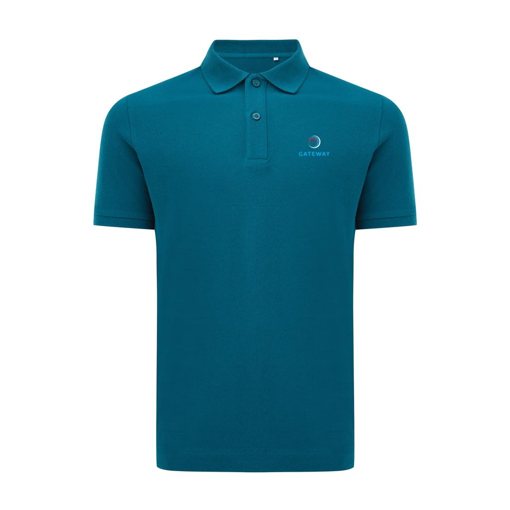 Polo din bumbac reciclat Iqoniq Yosemite dark teal M