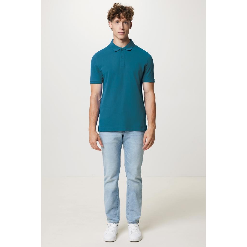 Polo din bumbac reciclat Iqoniq Yosemite dark teal M