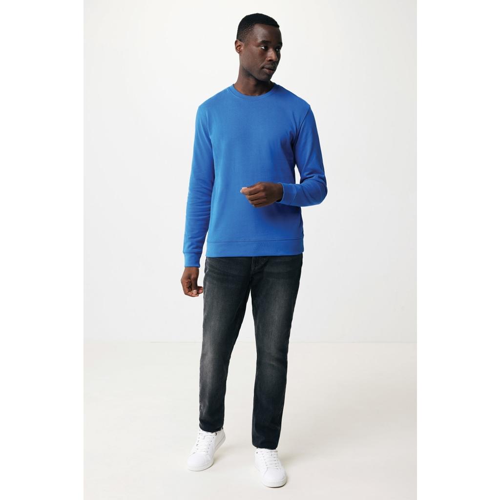 Pulover cu guler rotund din bumbac reciclat Iqoniq Zion royal blue M
