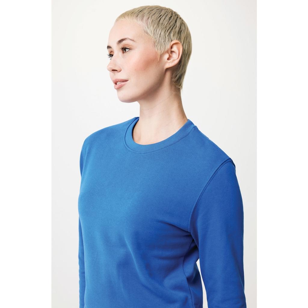 Pulover cu guler rotund din bumbac reciclat Iqoniq Zion royal blue M