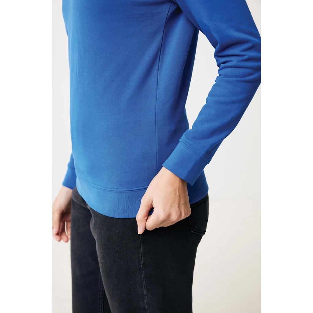 Pulover cu guler rotund din bumbac reciclat Iqoniq Zion royal blue M