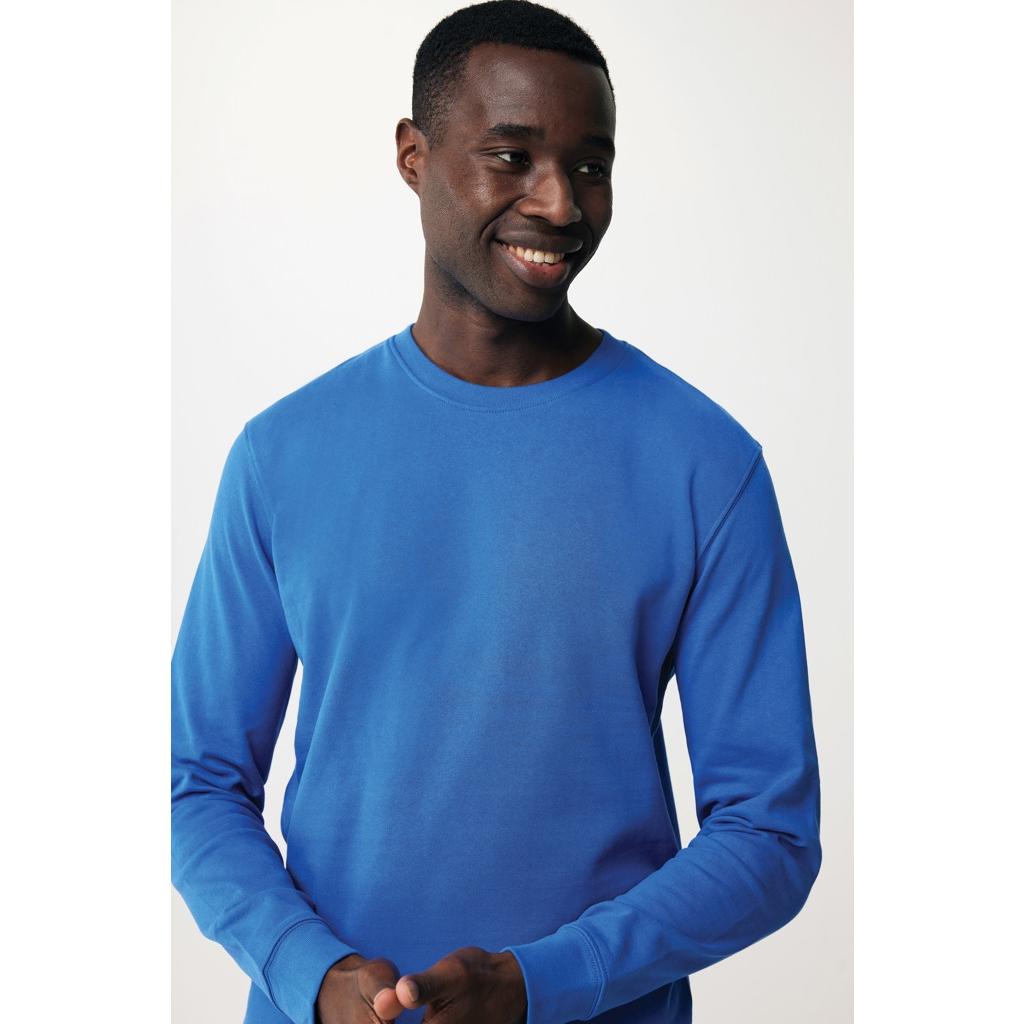Pulover cu guler rotund din bumbac reciclat Iqoniq Zion royal blue M