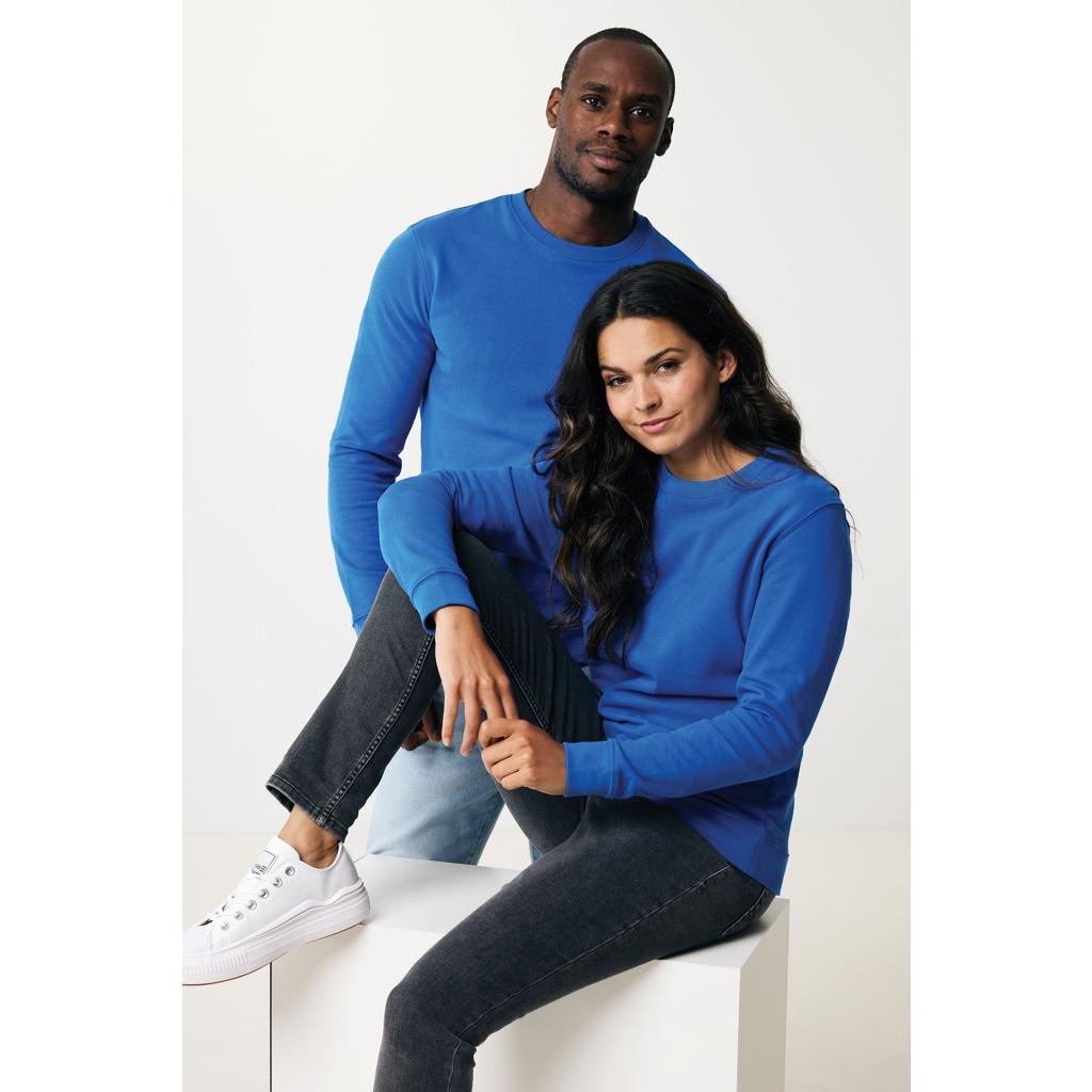 Pulover cu guler rotund din bumbac reciclat Iqoniq Zion royal blue M