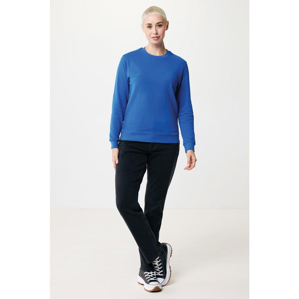 Pulover cu guler rotund din bumbac reciclat Iqoniq Zion royal blue M