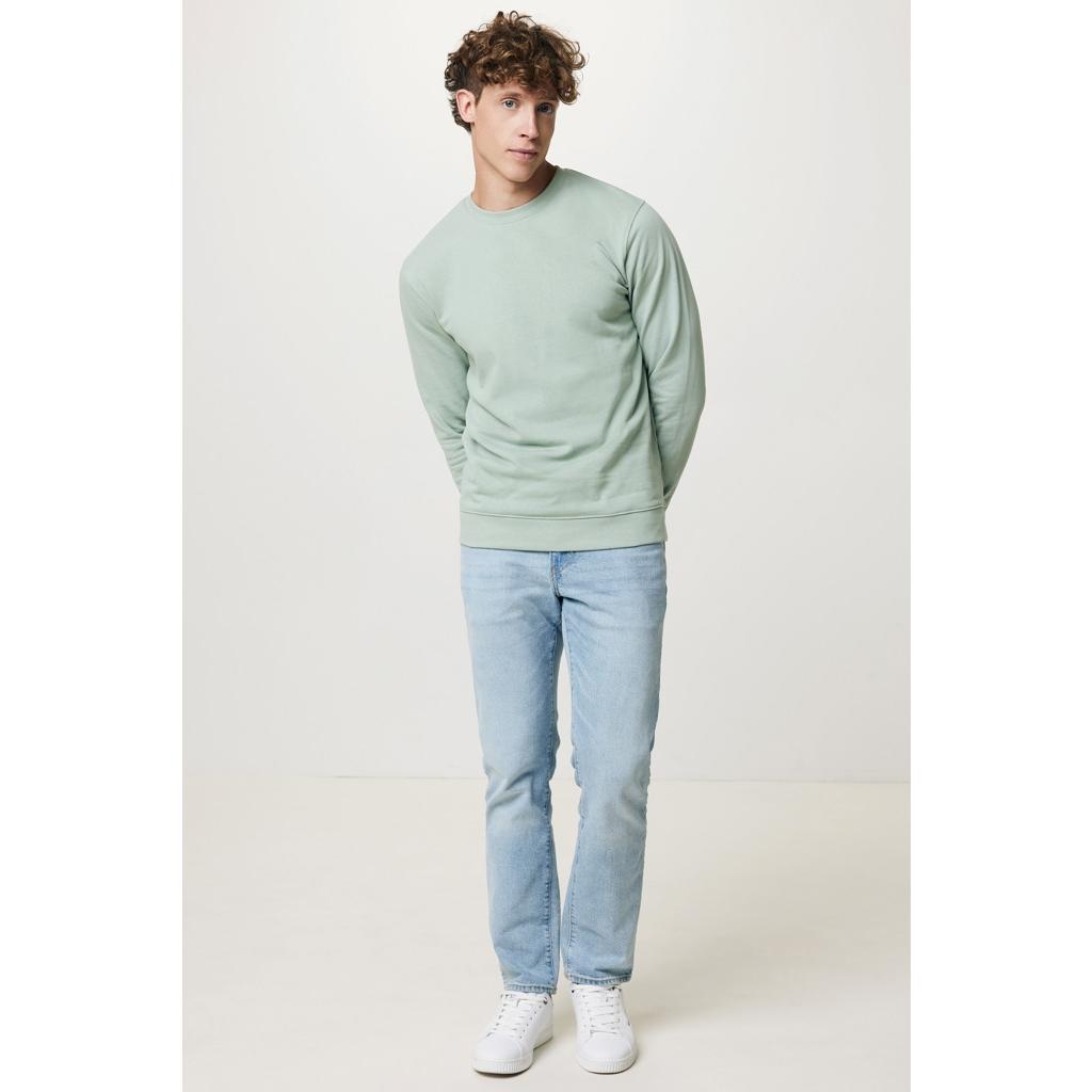 Pulover cu guler rotund din bumbac reciclat Iqoniq Zion iceberg green M