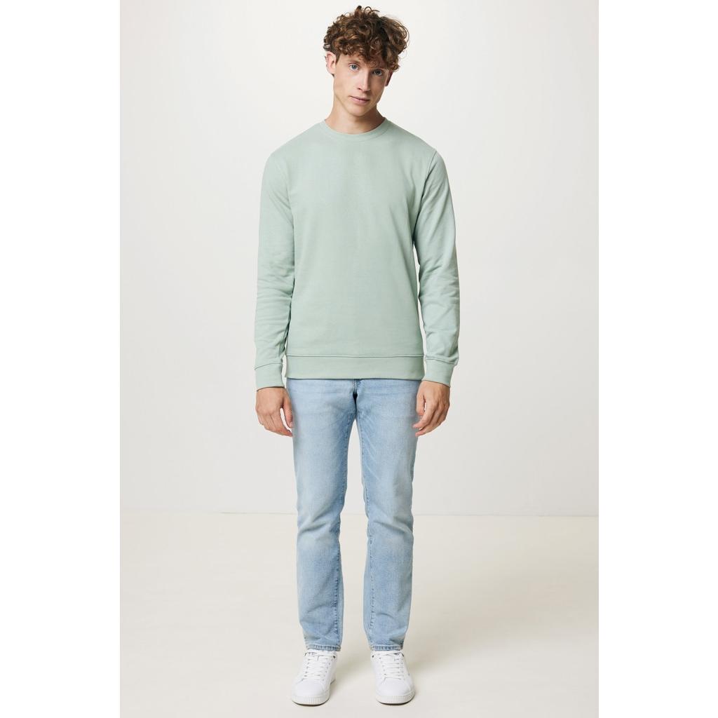 Pulover cu guler rotund din bumbac reciclat Iqoniq Zion iceberg green M