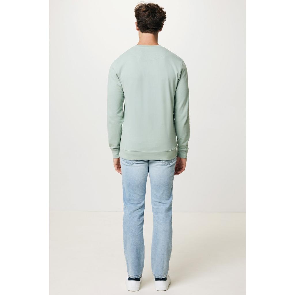 Pulover cu guler rotund din bumbac reciclat Iqoniq Zion iceberg green M