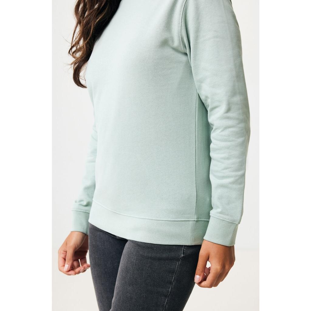 Pulover cu guler rotund din bumbac reciclat Iqoniq Zion iceberg green M