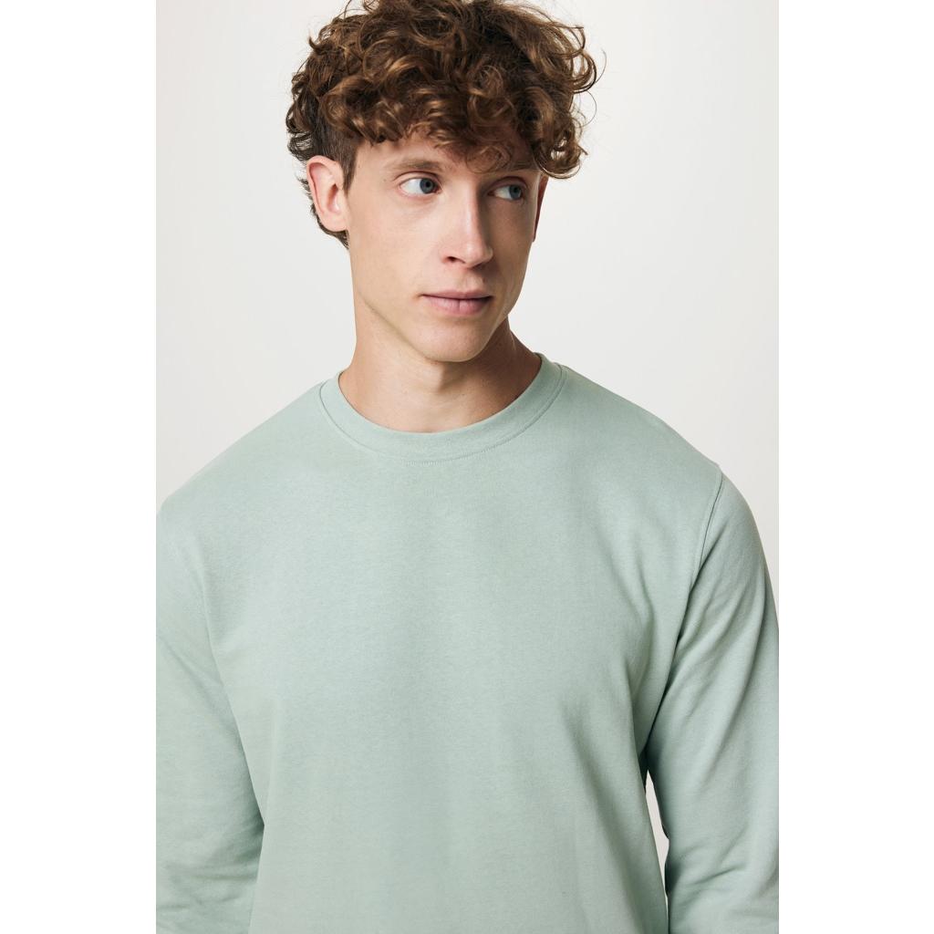 Pulover cu guler rotund din bumbac reciclat Iqoniq Zion iceberg green M