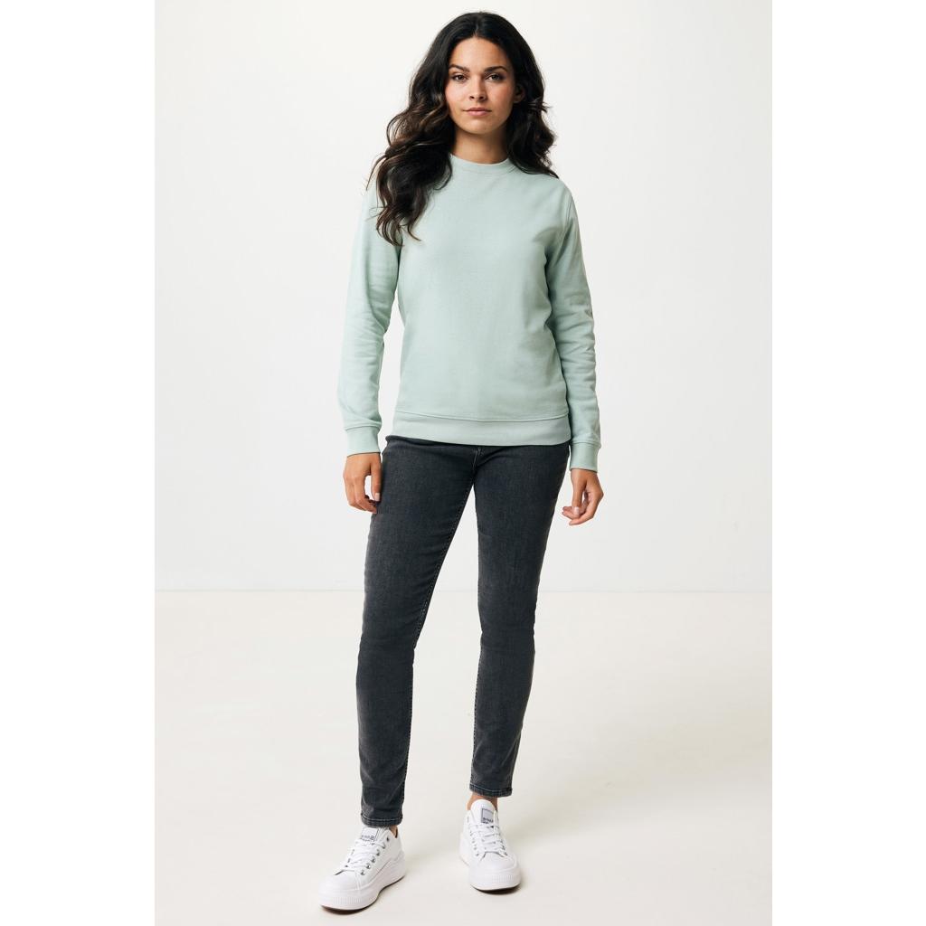 Pulover cu guler rotund din bumbac reciclat Iqoniq Zion iceberg green M